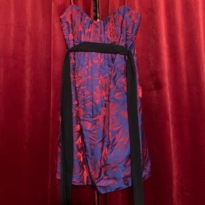 BCBG Max Red and Blue Dress With Pockets!, Size 4